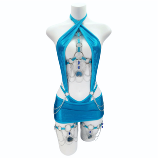 Blue Lagoon Cutout Bodysuit