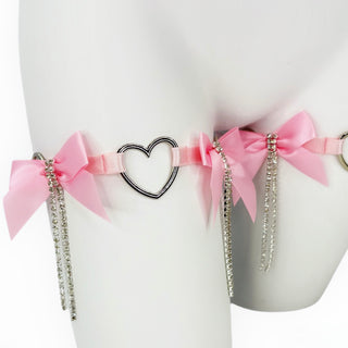 Bow Heart Leg Garters