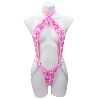 Pink Disco Cutout Bodysuit