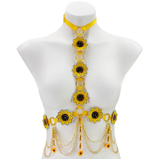 Sunflower Chain Harness Bra