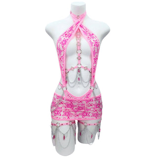 Pink Disco Cutout Bodysuit