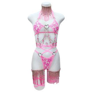 Pink Disco Strappy Bottoms