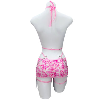 Pink Disco Cutout Bodysuit