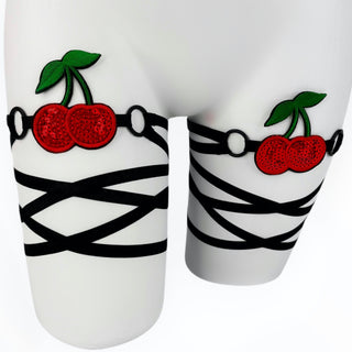Cherry Wrap Leg Garters