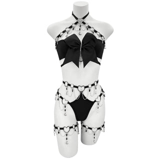 Black Bow Cut Out Bottoms