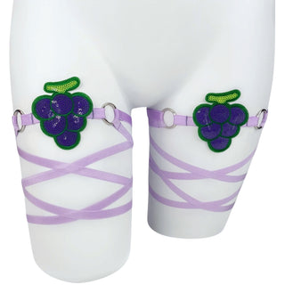 Grape Wrap Leg Garters