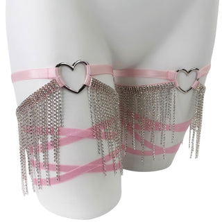 Baby Pink Wrap Leg Garters
