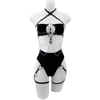 Black Heart High Waisted Thong