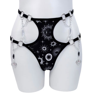 Black Celestial Ring Cut Out Bottoms