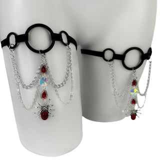 Crimson Kiss Leg Garters