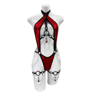 Crimson Kiss Cutout Bodysuit