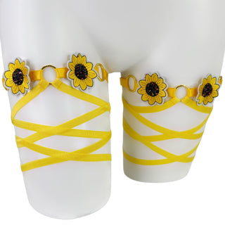 Sunflower Wrap Leg Garters