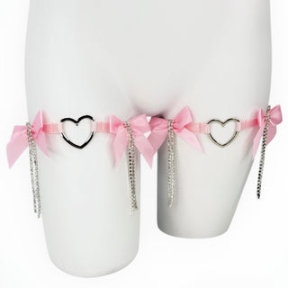 Bow Heart Leg Garters