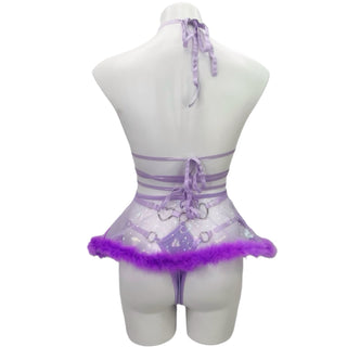 Purple Moon Mesh Fur Skirt