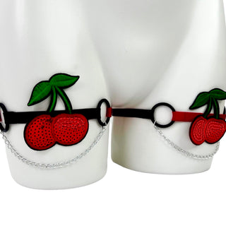 Cherry Charm Leg Garters