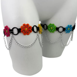 Rainbow Daisy Leg Garters