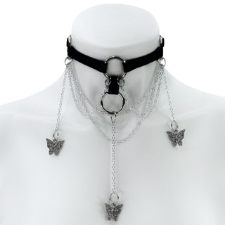 Rhinestone Butterfly Choker