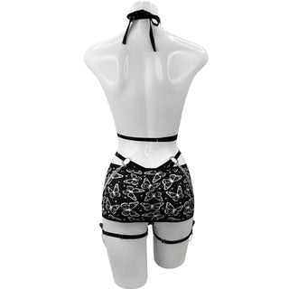 Noir Butterfly Cutout Bodysuit