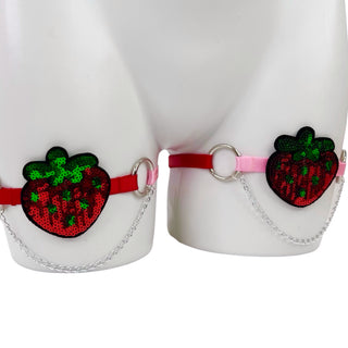 Strawberry Swirl Leg Garters