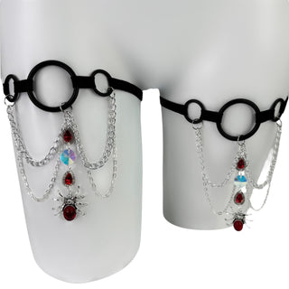 Crimson Kiss Leg Garters