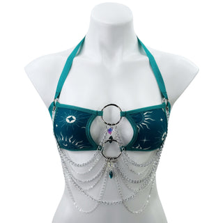 Teal Celestial Square Top