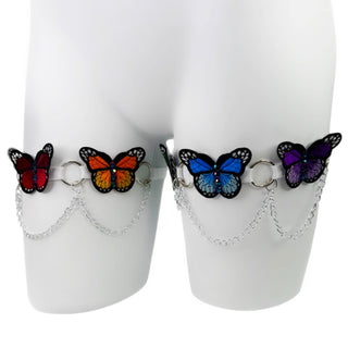 Rainbow Butterfly Leg Garters