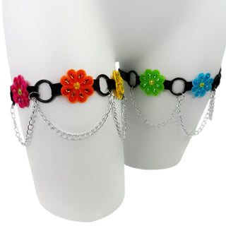 Rainbow Daisy Leg Garters