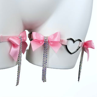 Bow Heart Leg Garters