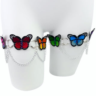 Rainbow Butterfly Leg Garters
