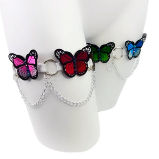 Rainbow Butterfly Leg Garters