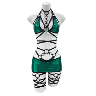 Emerald Wrap Leg Garters