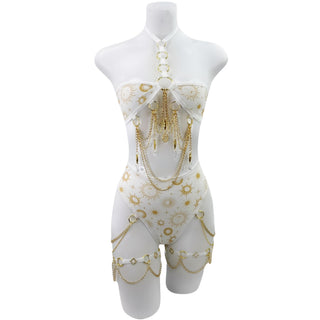 White Celestial High Waisted Thong