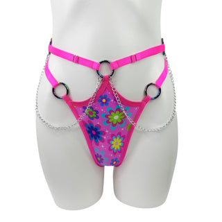 Hot Pink Flower Cut Out Bottoms