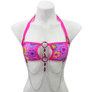 Hot Pink Flower Square Top