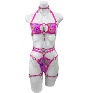 Hot Pink Flower Cut Out Bottoms