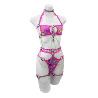 Hot Pink Flower Cut Out Bottoms