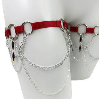 Red Hot Chain Leg Garters