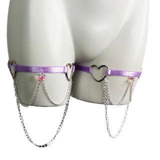 Crystal Heart Leg Garters